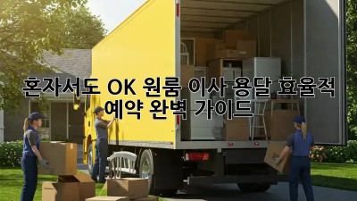 혼자서도 OK! 원룸 이사 용달 효율적 예약 완벽 가이드